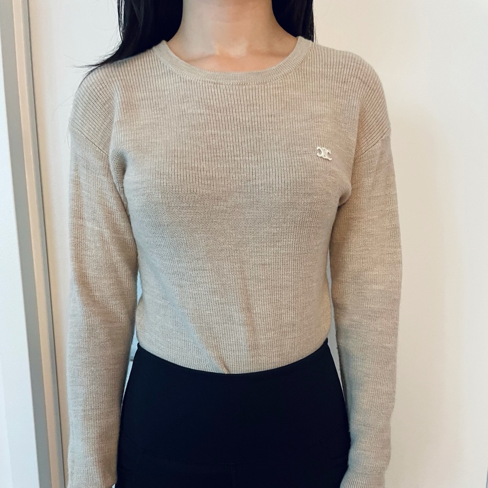[SOLD] Celine Beige Wool Sweater (Sz S)